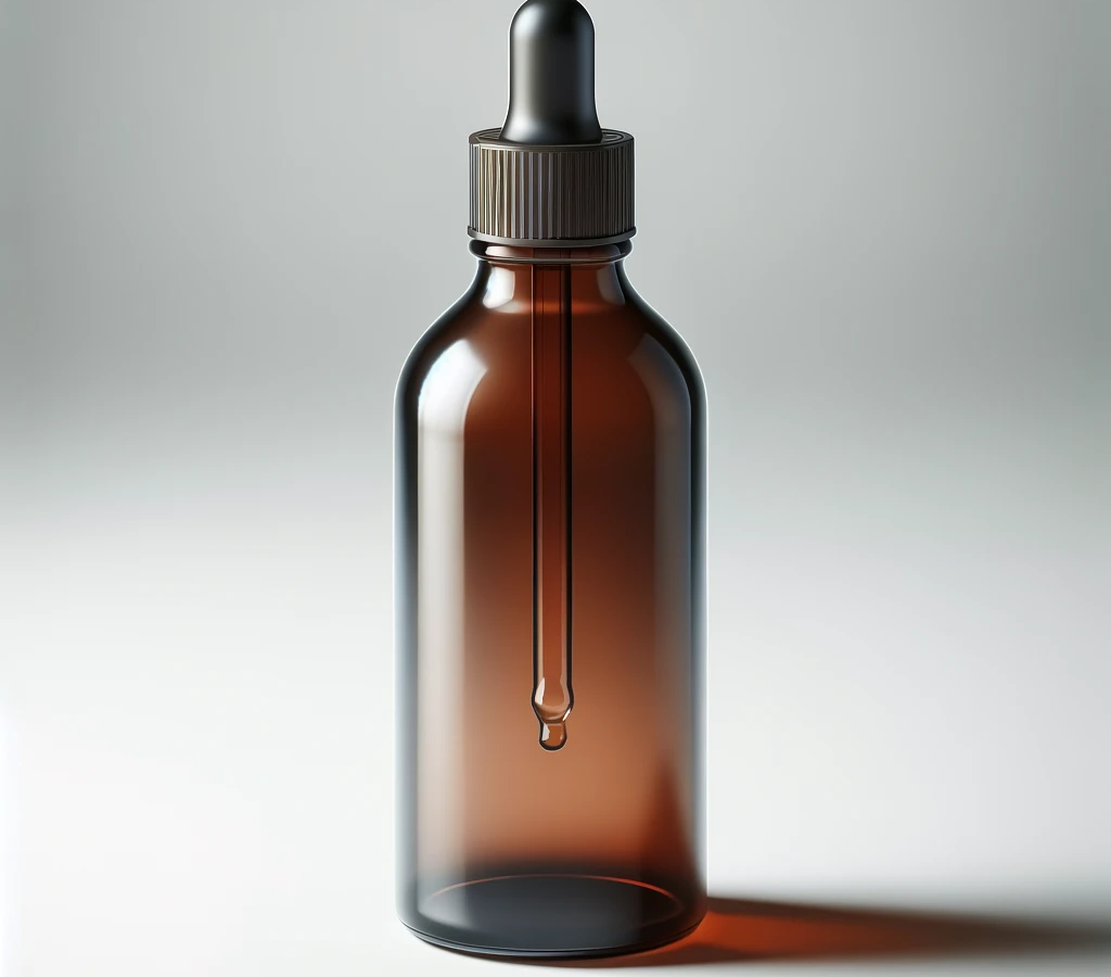 DALL·E 2024-01-19 13.17.47 - A 3D illustration of a brown bottle identical to the previous dropper bottle, but without the glass pipette. The bottle should maintain the same deep